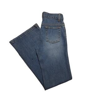 Vintage GAP Kids 5-pocket embroidered flower flare leg stretch jeans